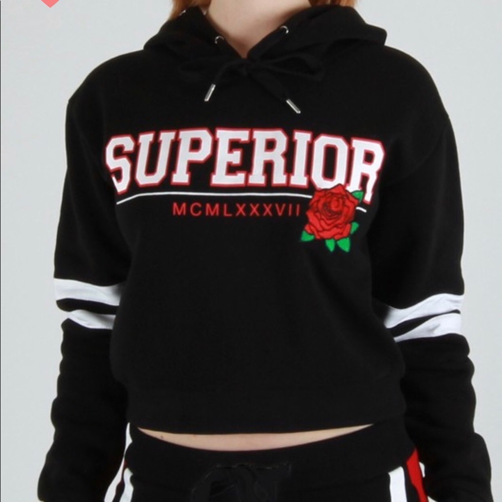 Black Red White Stripe Hoodie Hooded Sweatshirt